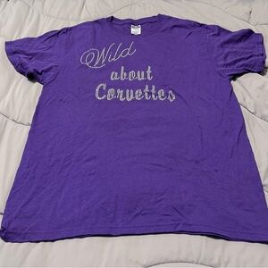 Corvette Graphic Rhinestone T-Shirt L